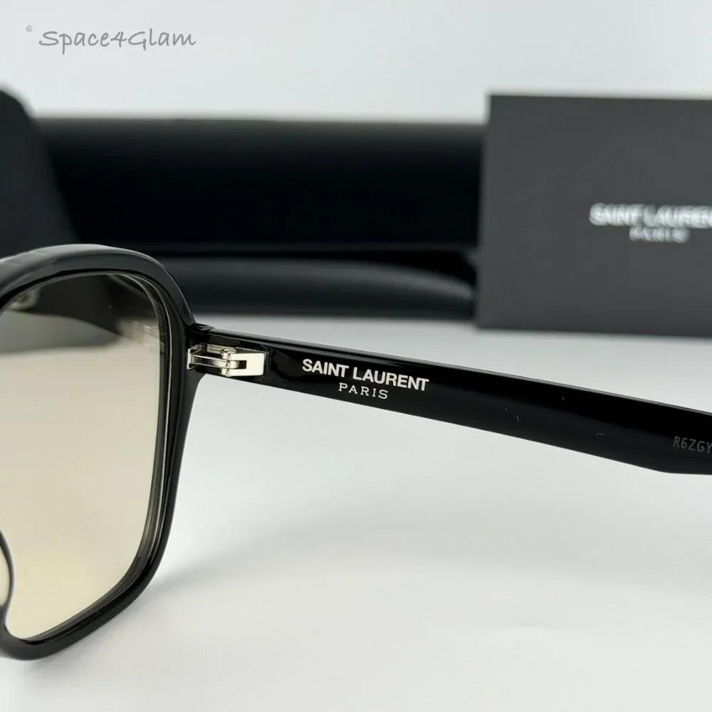 Saint Laurent Men Sunglasses Black Light Yellow Pilot SL545 001 BRAND NEW